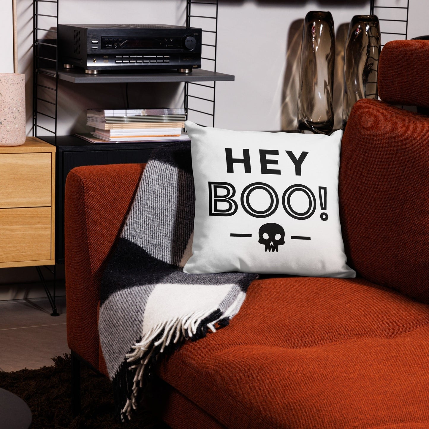 Taie d'oreiller Premium Halloween - Hey Boo!