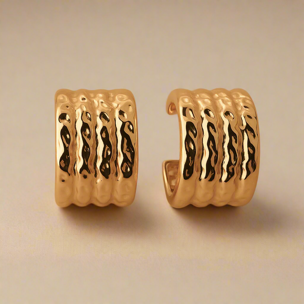 Molten Hammered Hoops - www.Shopthatapp.com
