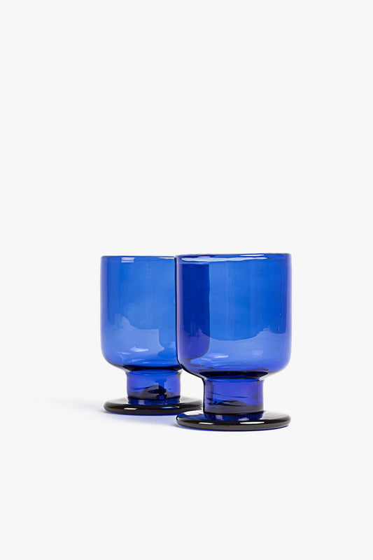 Lot de 2 gobelets en verre soufflé faits à la main