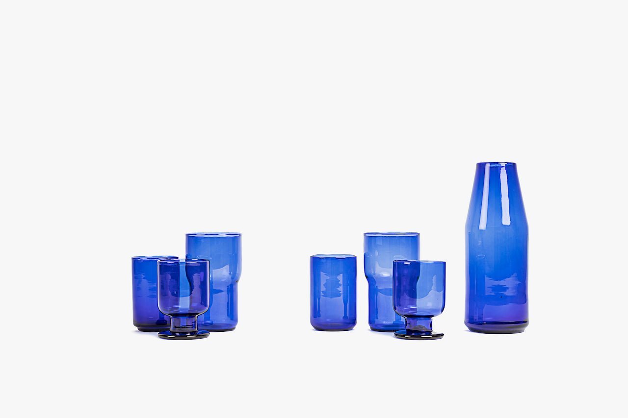 Lot de 2 gobelets en verre soufflé faits à la main