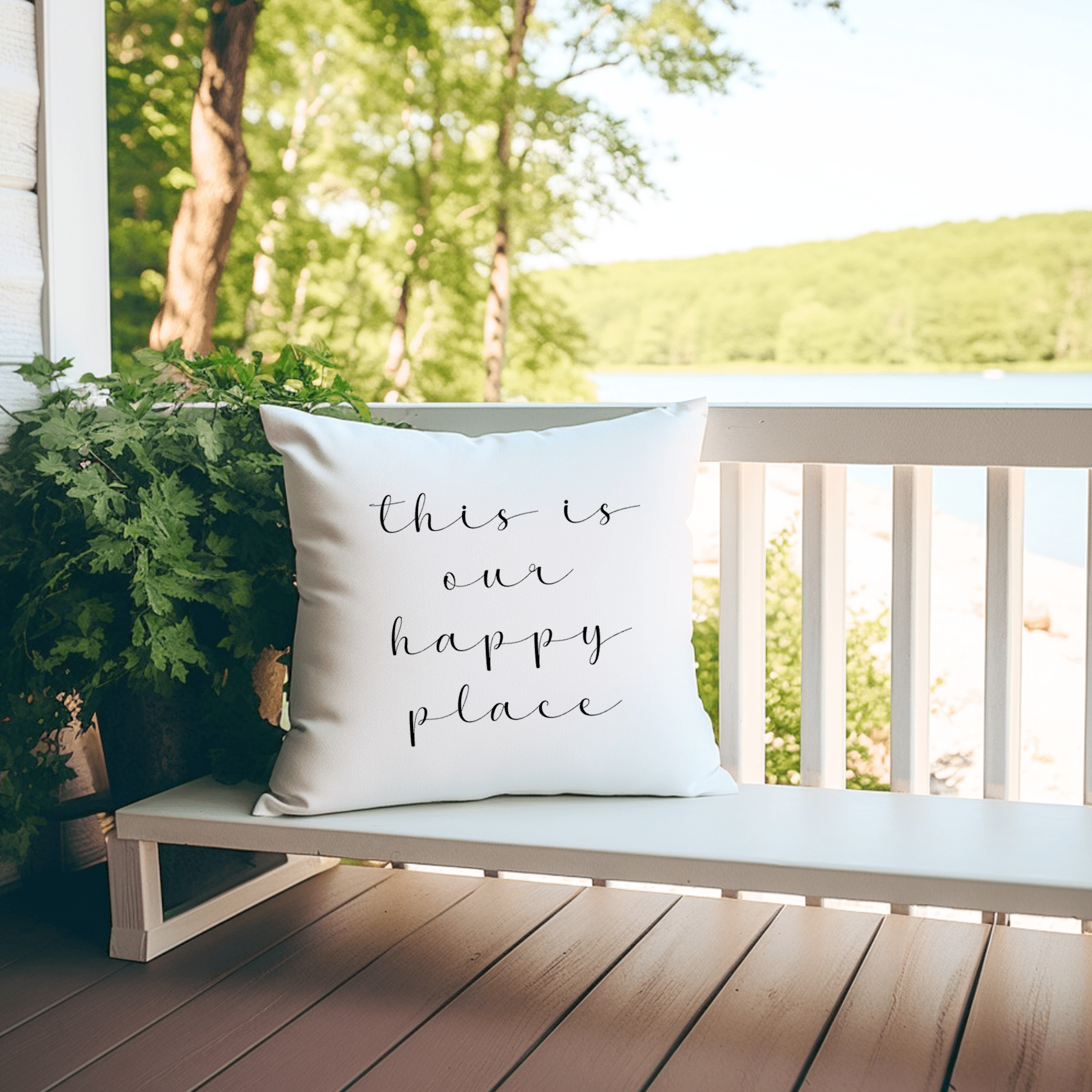 Happy Place Pillow - www.Shopthatapp.com
