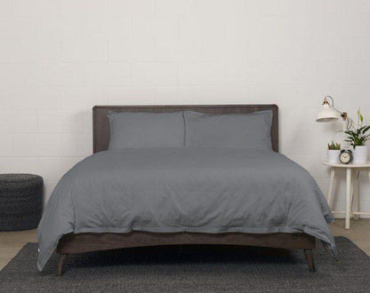 Housse de couette en satin (bleu marine, gris ou blanc)
