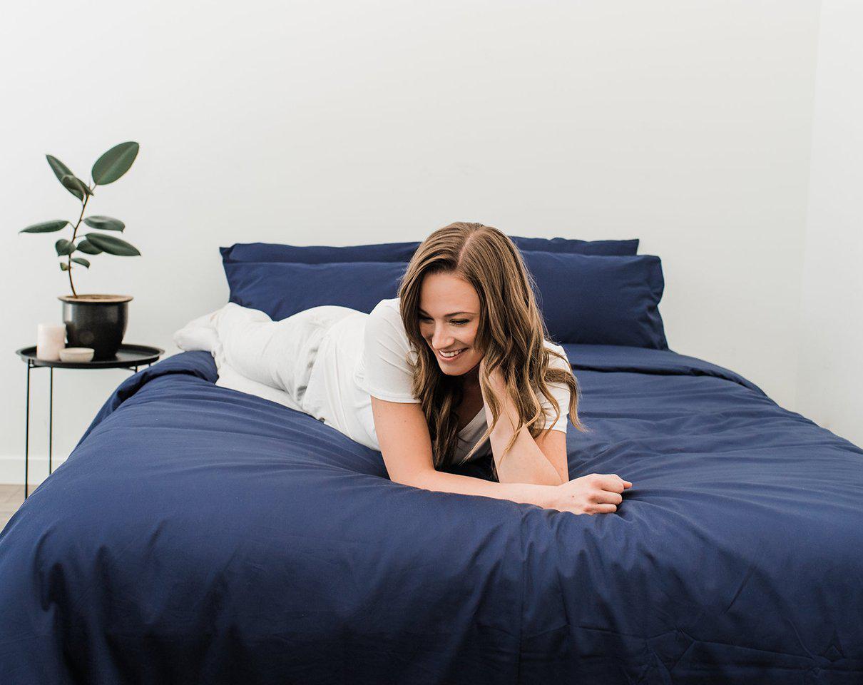 Percale Duvet Cover (Navy, Grey or White) - www.Shopthatapp.com