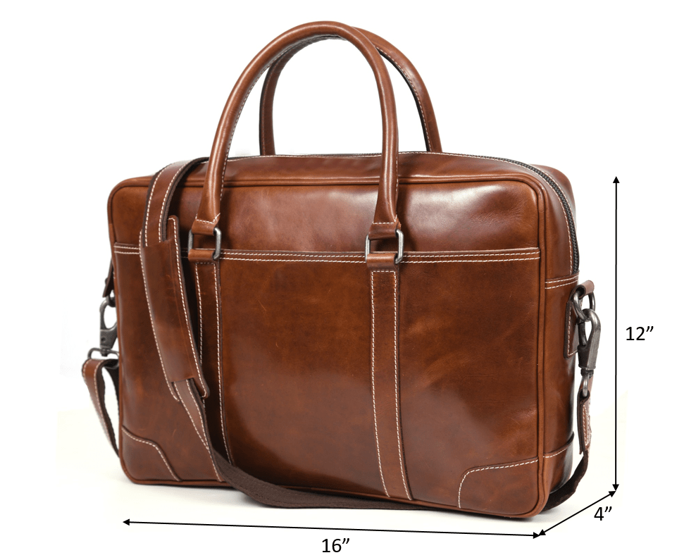 Hayward 17" Leather Office Bag - Cinnamon Tan - www.Shopthatapp.com
