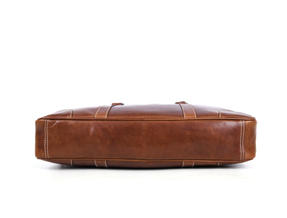 Hayward 17" Leather Office Bag - Cinnamon Tan - www.Shopthatapp.com