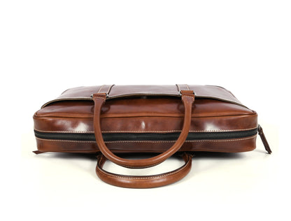 Hayward 17" Leather Office Bag - Cinnamon Tan - www.Shopthatapp.com