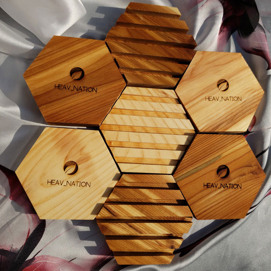Heav Nation Canadian wooden soap dish in hexagonal design for stylish bathroom storage