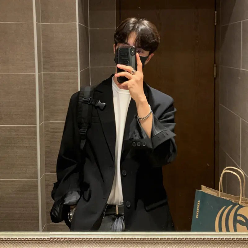 High-Grade Small Suit Men Loose Korean Style Trendy Single-West Coat - www.Shopthatapp.com