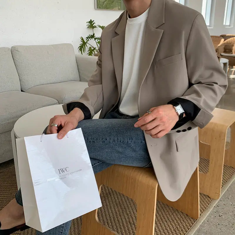 High-Grade Small Suit Men Loose Korean Style Trendy Single-West Coat - www.Shopthatapp.com