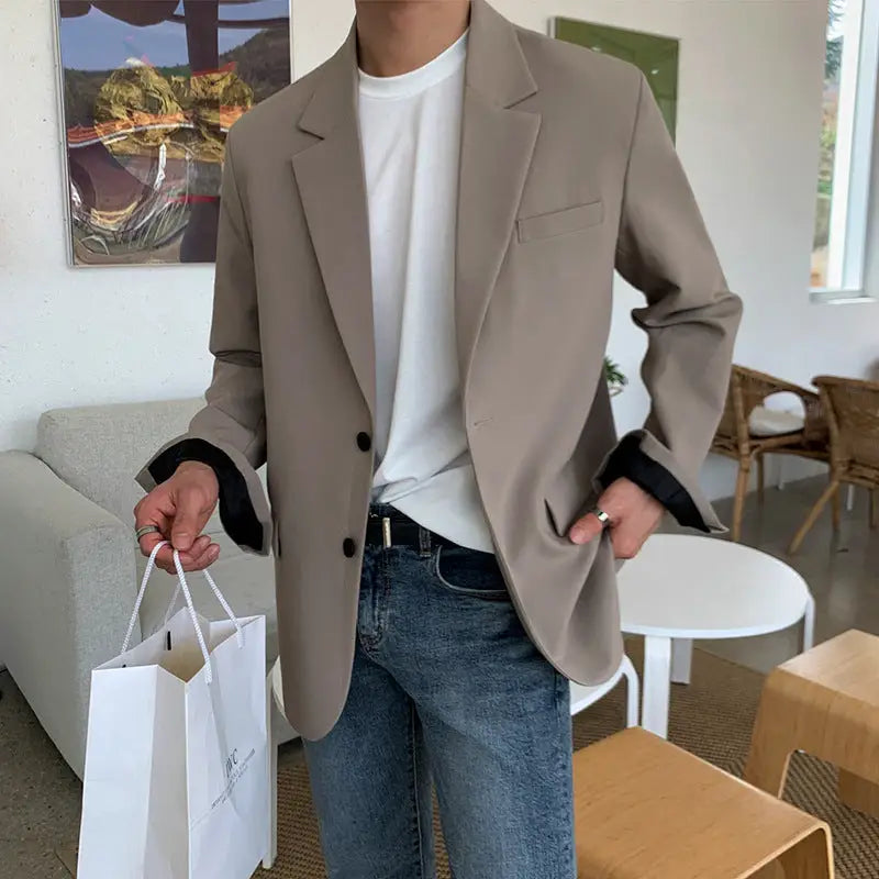 High-Grade Small Suit Men Loose Korean Style Trendy Single-West Coat - www.Shopthatapp.com