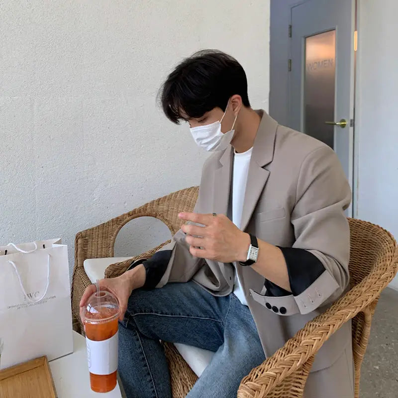 High-Grade Small Suit Men Loose Korean Style Trendy Single-West Coat - www.Shopthatapp.com