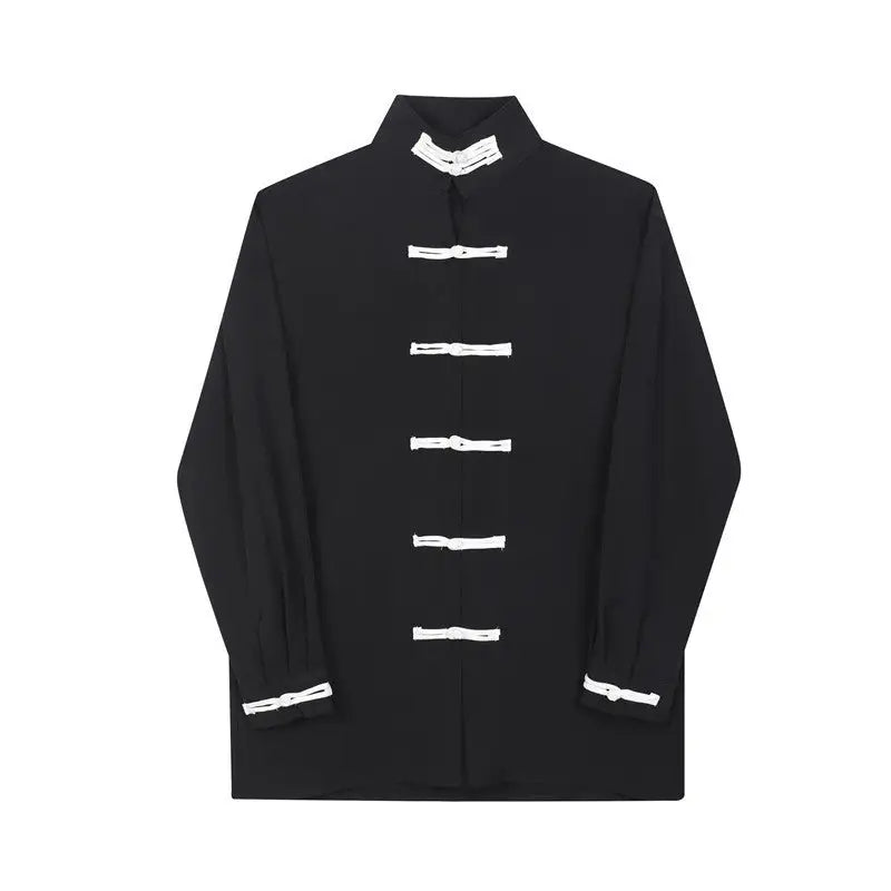 High Street Retro Buckle Collar Shirt Coat Men - www.Shopthatapp.com