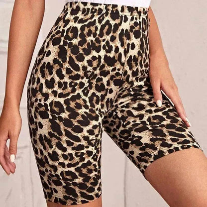 High Waist Tight Leopard Print Shorts Slim Elastic Leggings - www.Shopthatapp.com