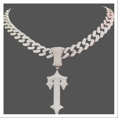 Lost and Found Hip Hop Chain Silver with Diamond Accent