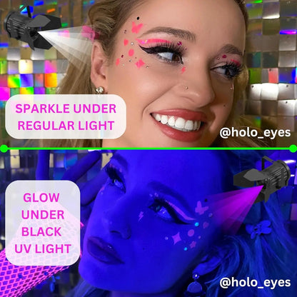 HOLO EYES self adhesive UV eye stickers - Pink