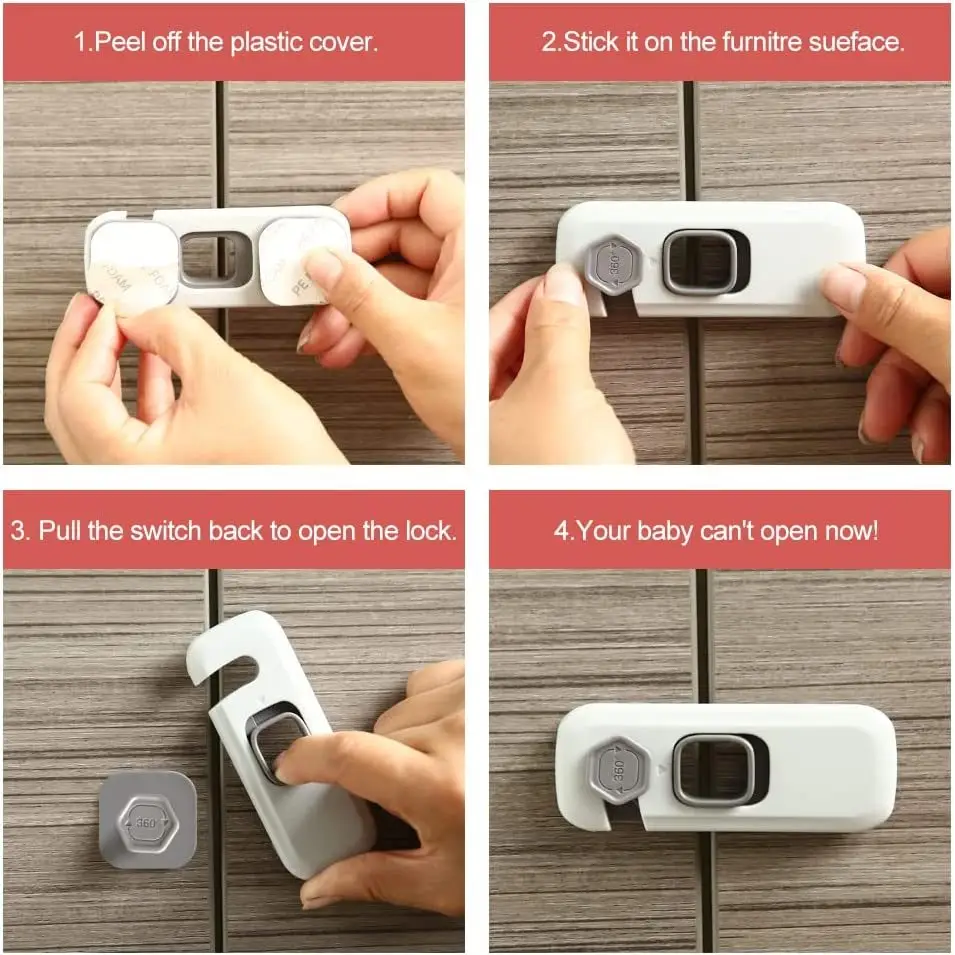 Home Refrigerator Lock Fridge Freezer Door Catch Lock Toddler Kids Child Cabinet Safety Lock For Baby Safety Child Lock - www.Shopthatapp.com