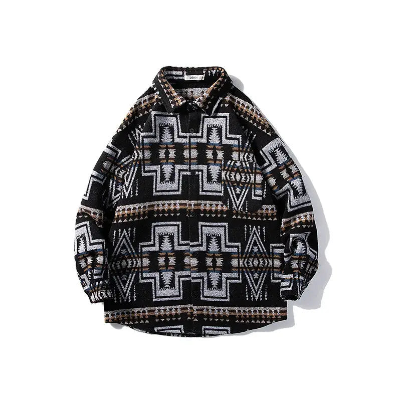 Hong Kong Style Poster Wall Loose Woolen Coat Plus Size Men - www.Shopthatapp.com