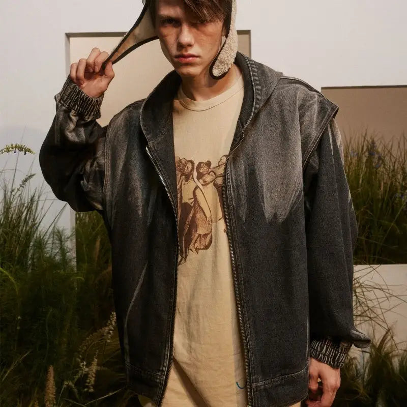 Hooded Washed Do The Old Cowboy Coat For Women Men Spring And Autumn - www.Shopthatapp.com