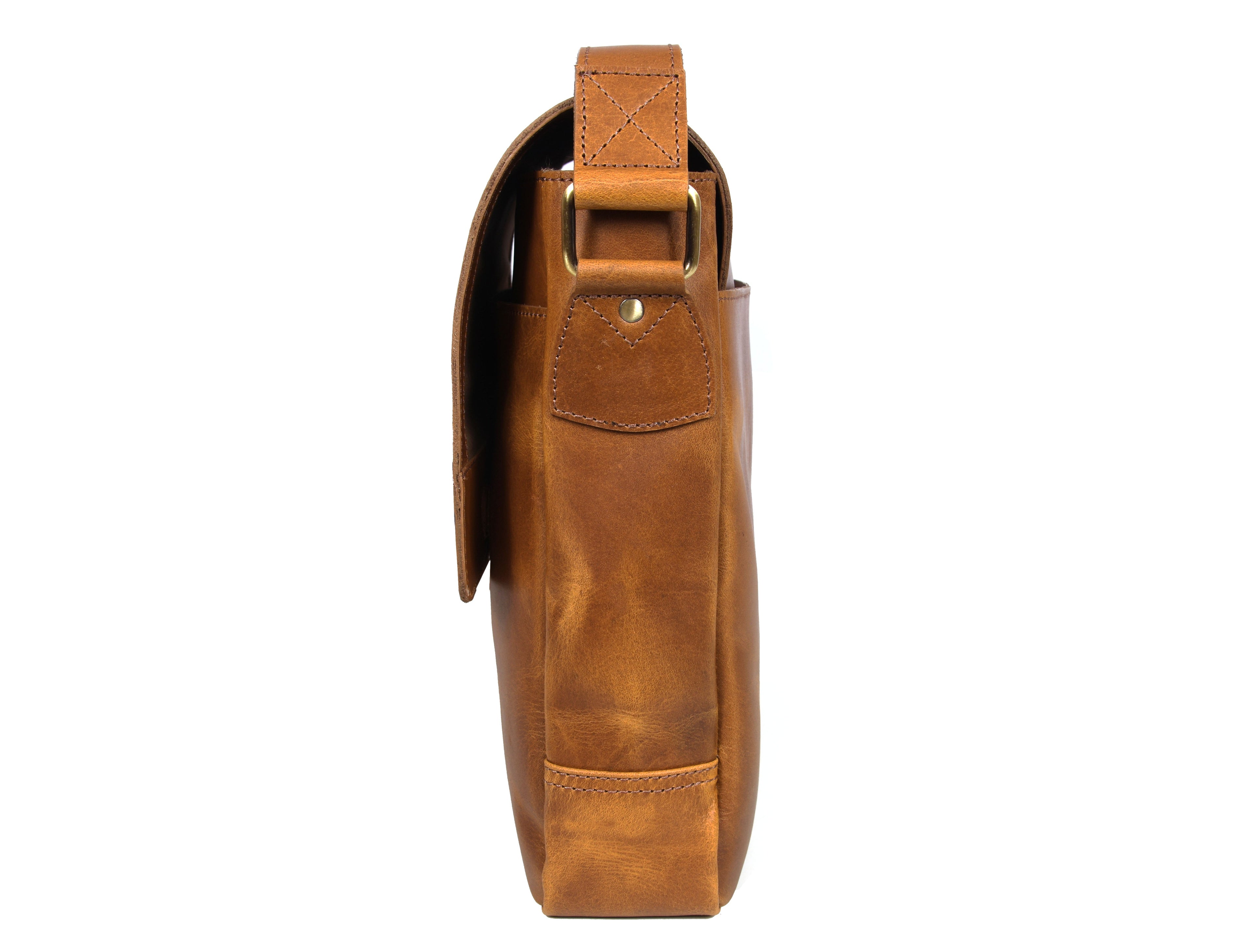 Hudson Leather Messenger Bag - Desert Tan - www.Shopthatapp.com