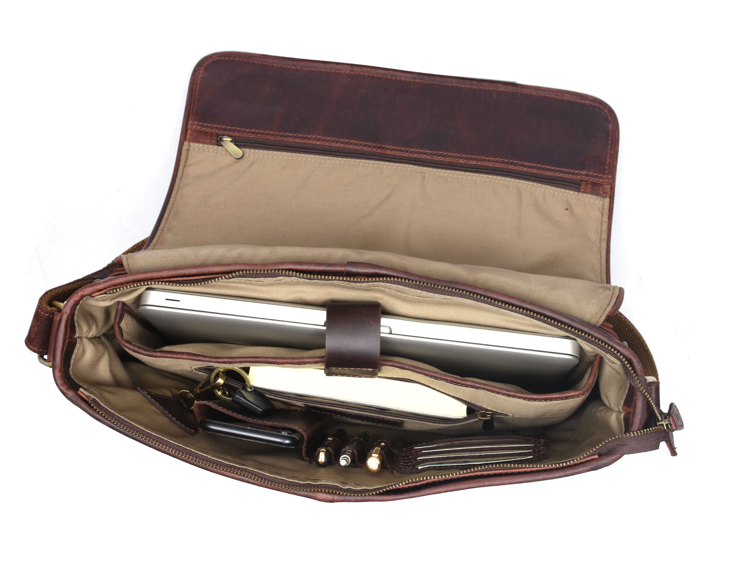 Hudson  Leather Messenger - Voyager - www.Shopthatapp.com