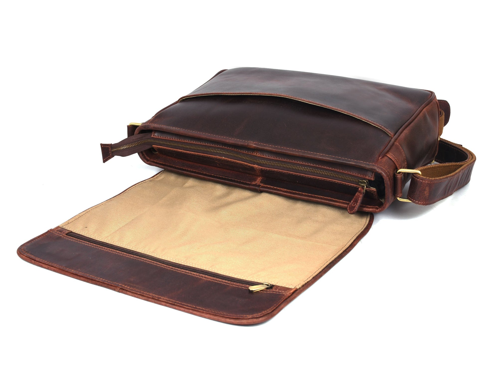 Hudson Leather Messenger - Voyager - www.Shopthatapp.com