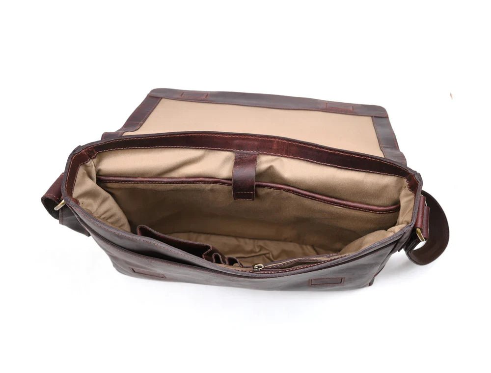 Husdon Leather Messenger Bag - Saddleback - www.Shopthatapp.com