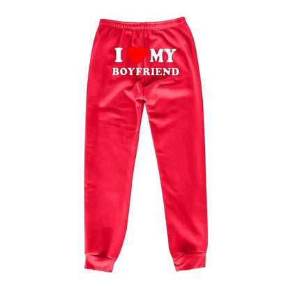I Love MY BOYFRIEND Printed Trousers Casual Sweatpants Men And Women Sports Pants - www.Shopthatapp.com