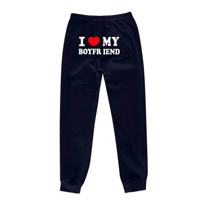 I Love MY BOYFRIEND Printed Trousers Casual Sweatpants Men And Women Sports Pants - www.Shopthatapp.com