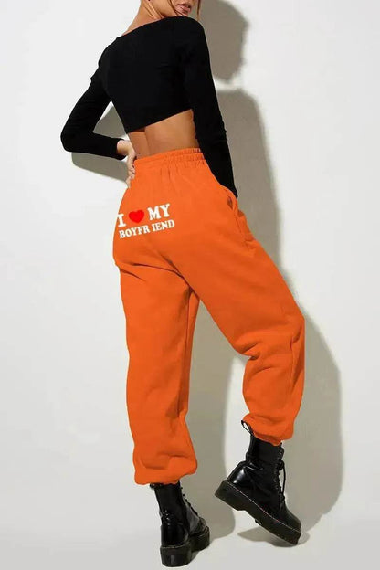 I Love MY BOYFRIEND Printed Trousers Casual Sweatpants Men And Women Sports Pants - www.Shopthatapp.com