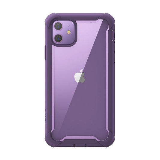 Coque i-Blason Ares pour iPhone 11 6,1 pouces (version 2019), coque transparente robuste double couche avec protection d'écran intégrée (violet)