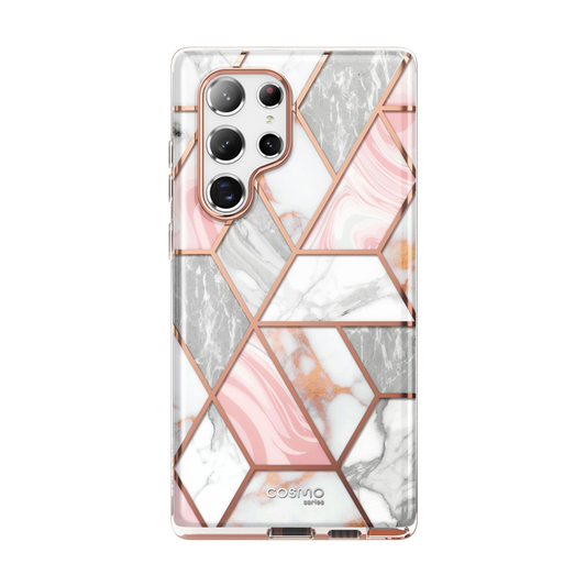Coque Cosmo pour Galaxy S22 Ultra – Rose marbré