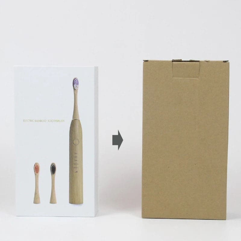 Bamboo Electric Toothbrush with Replaceable Bamboo Heads Eco Friendly toothbrush