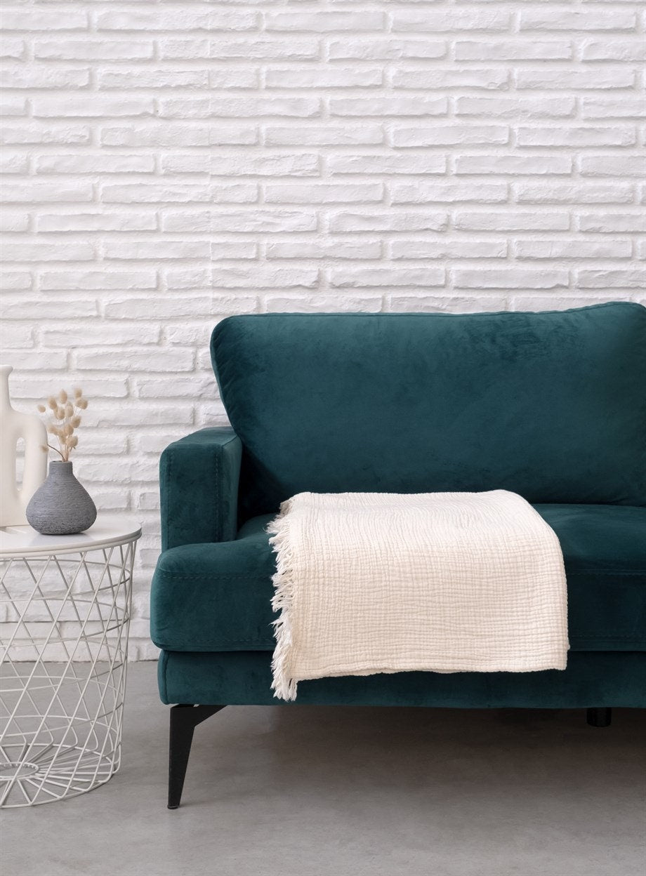 Cotton Beige Boho Throw Blanket - www.Shopthatapp.com