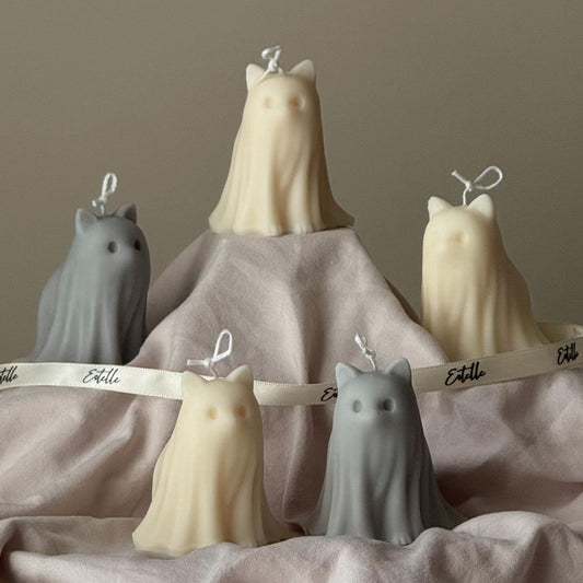 Cute Halloween Cat Ghost Candle - www.Shopthatapp.com