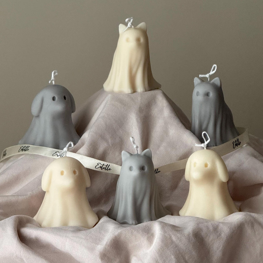 Cute Halloween Cat Ghost Candle - www.Shopthatapp.com