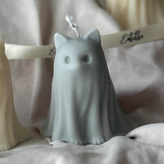 Cute Halloween Cat Ghost Candle - www.Shopthatapp.com