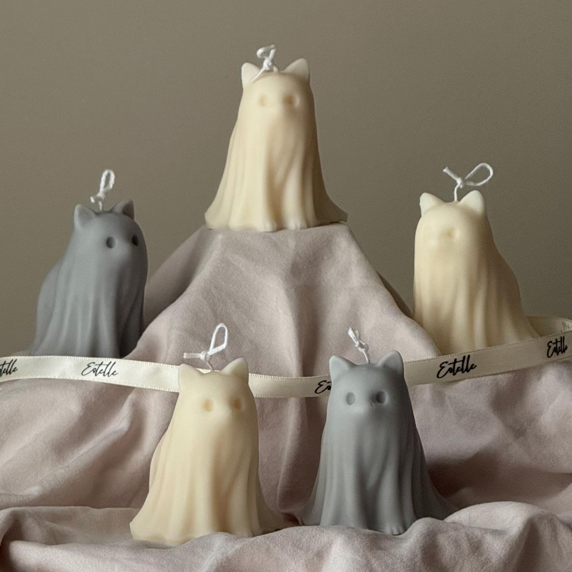 Cute Halloween Cat Ghost Candle - www.Shopthatapp.com