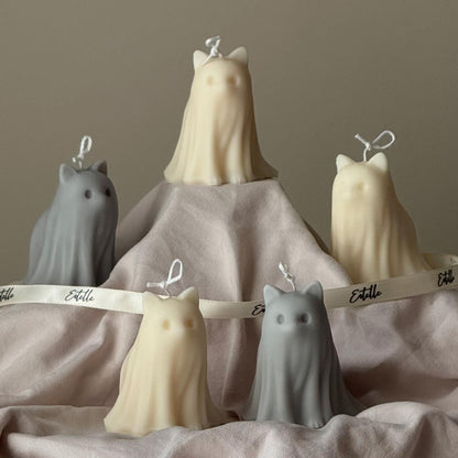 Cute Halloween Cat Ghost Candle - www.Shopthatapp.com