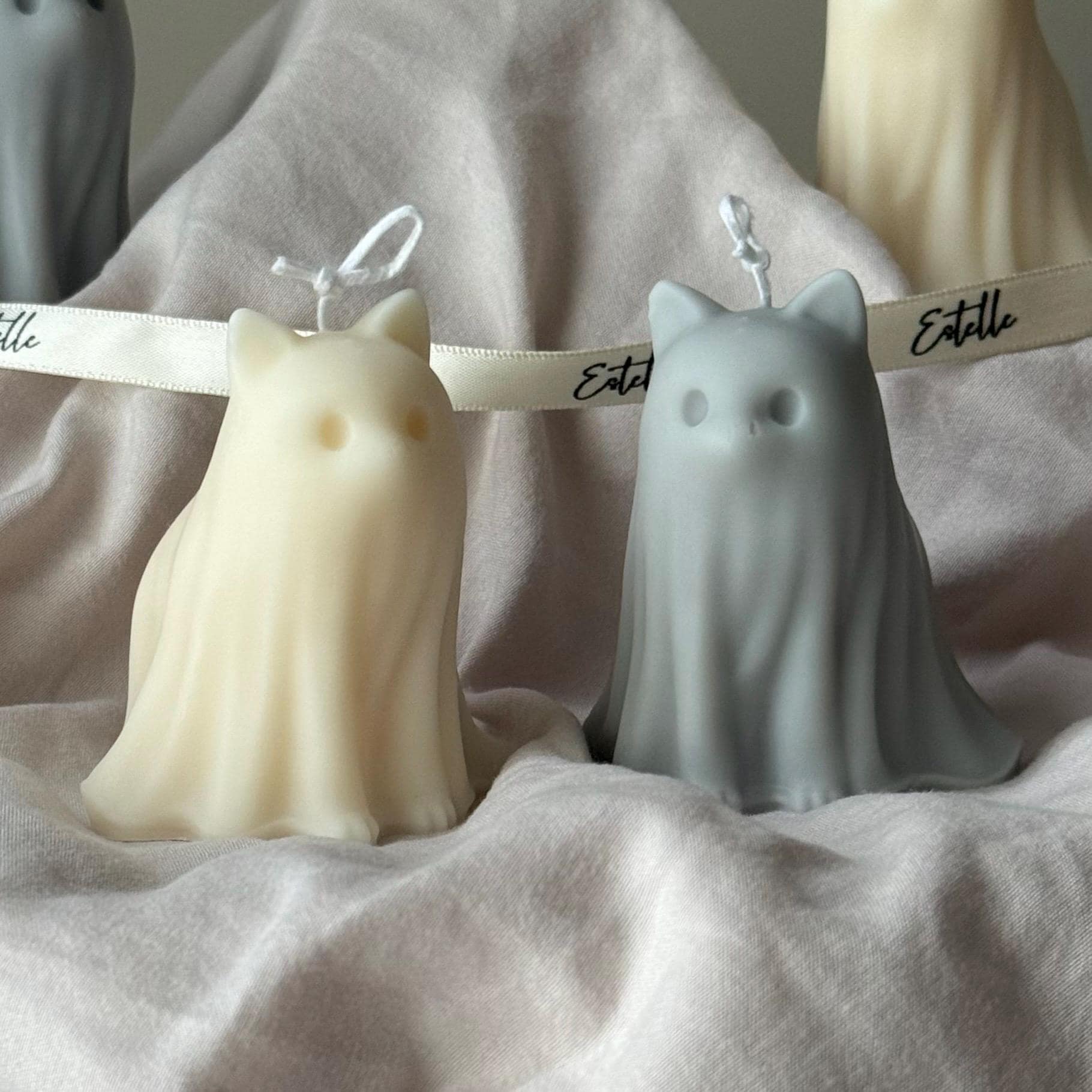 Cute Halloween Cat Ghost Candle - www.Shopthatapp.com