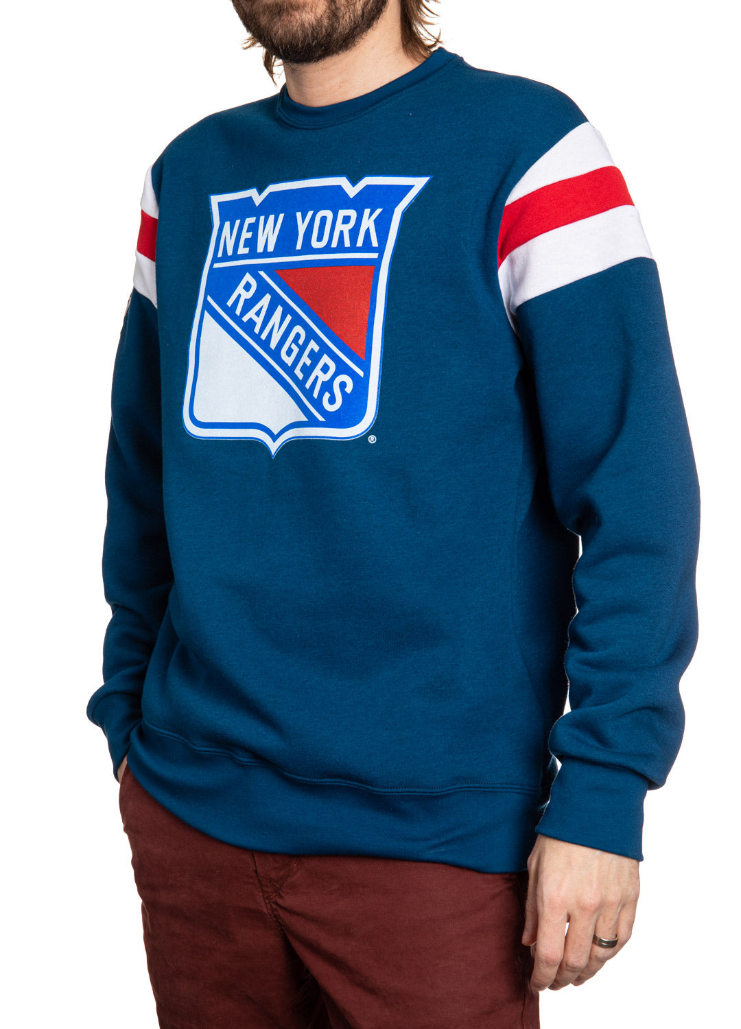 New York Rangers Varsity Retro Style Crewneck Sweatshirt - www.Shopthatapp.com