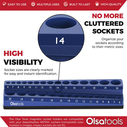 2-Row Magnetic Socket Holders