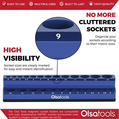2-Row Magnetic Socket Holders