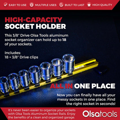 Aluminum Socket Organizer Rails With Rubber End Caps