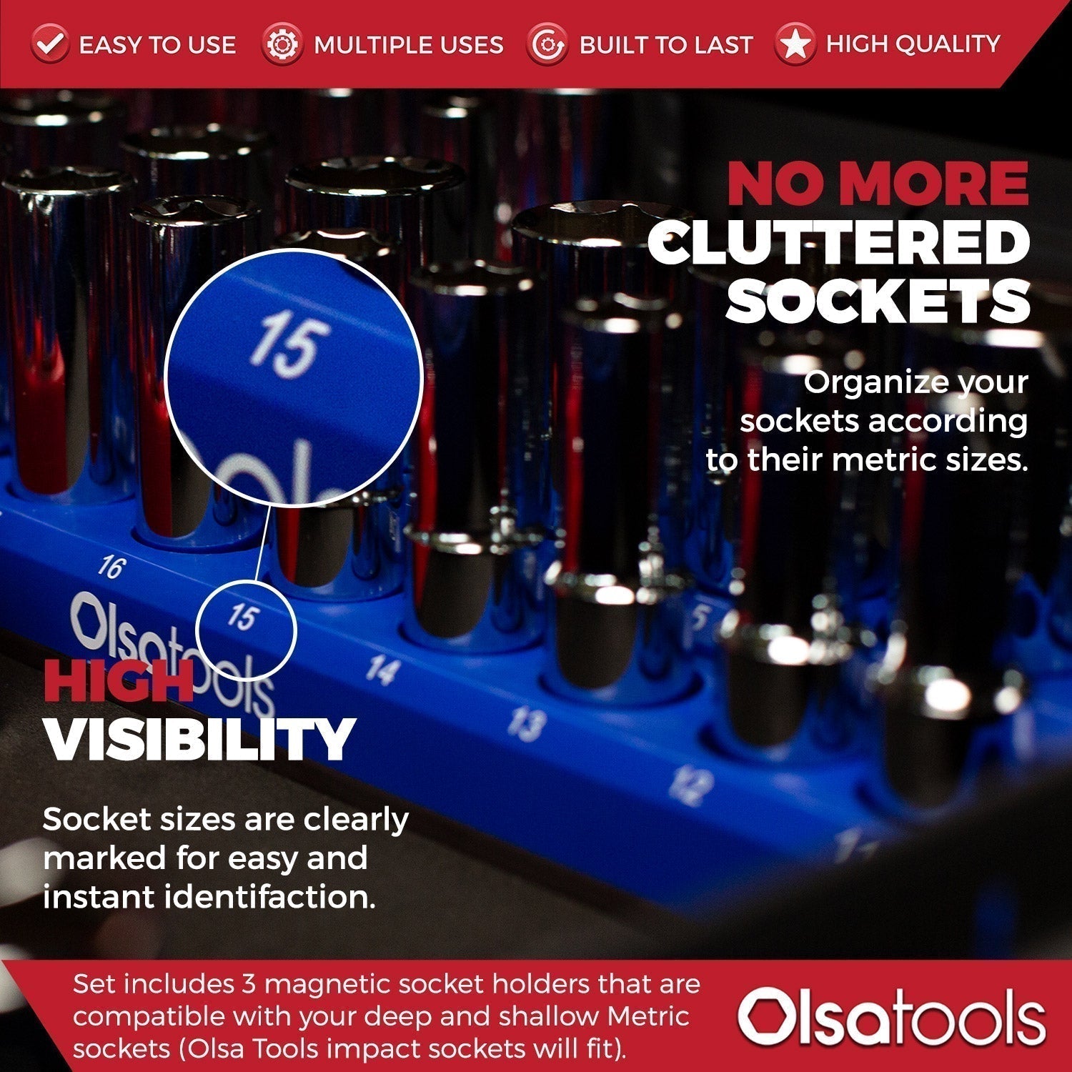 2-Row Magnetic Socket Holders