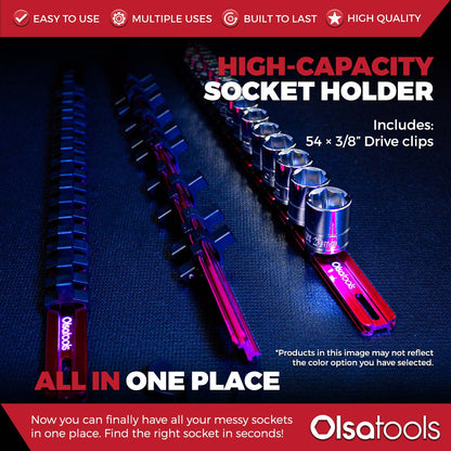 Aluminum Socket Organizer Rails With Rubber End Caps