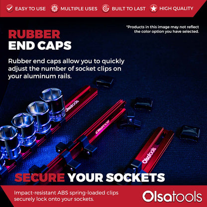 Aluminum Socket Organizer Rails With Rubber End Caps