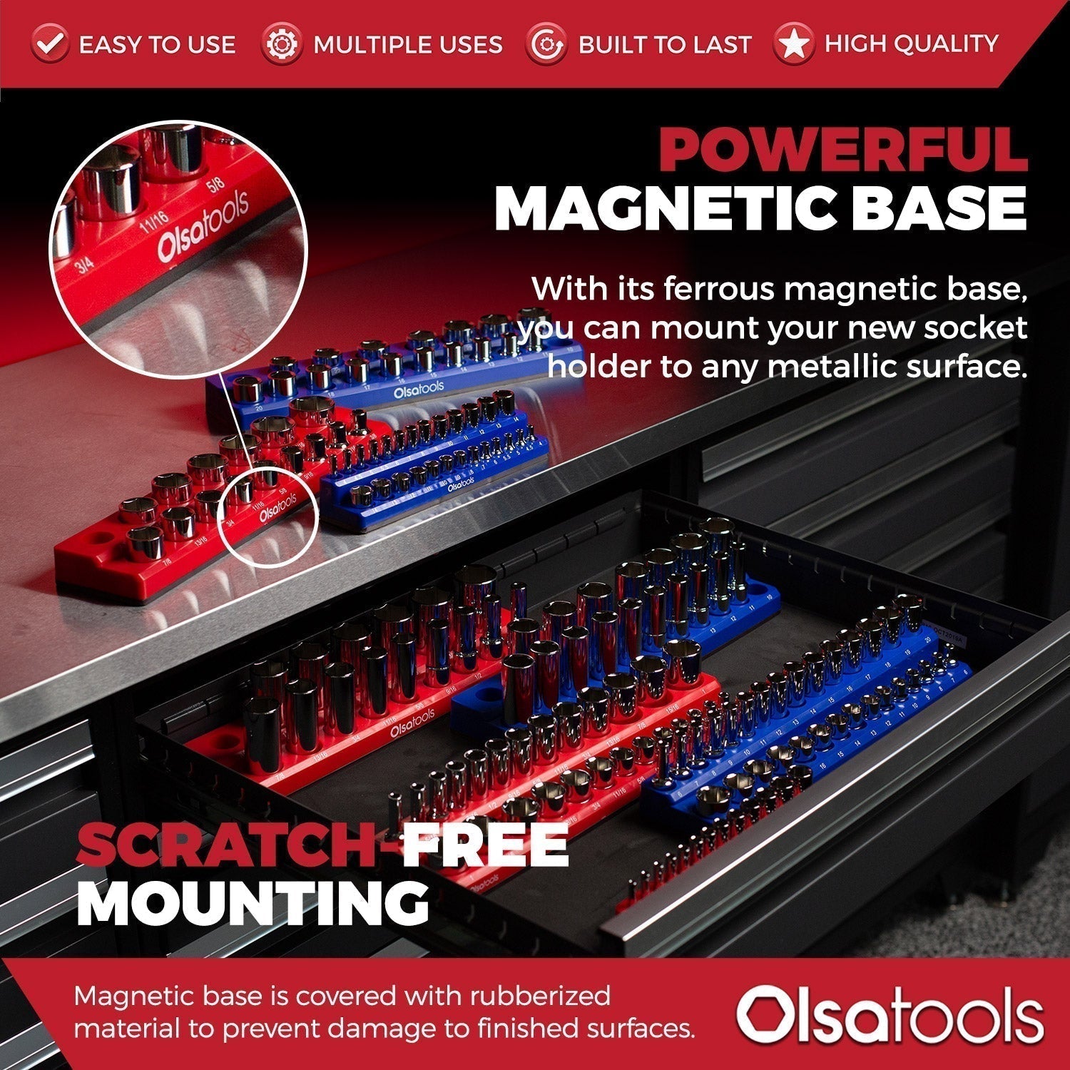 2-Row Magnetic Socket Holders