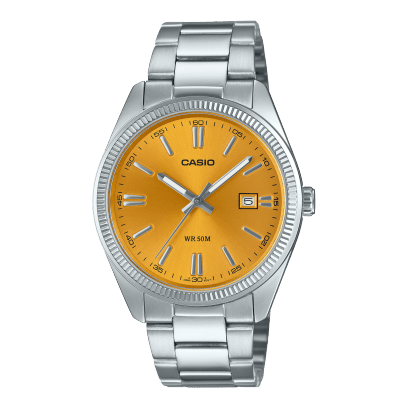 Montre CASIO vintage jaune en acier inoxydable | MTP1302D-9AVT