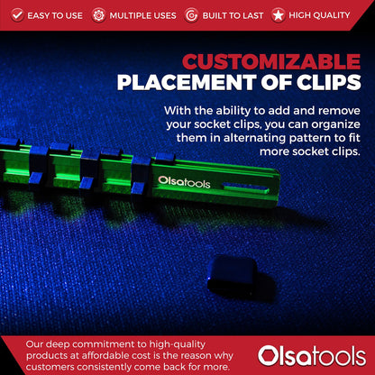 Aluminum Socket Organizer Rails With Rubber End Caps