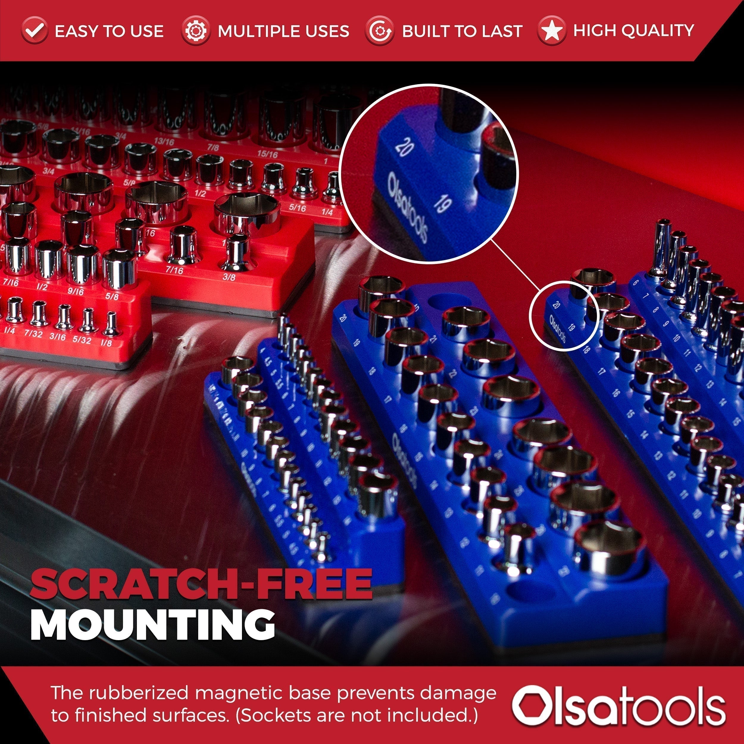 2-Row Magnetic Socket Holders